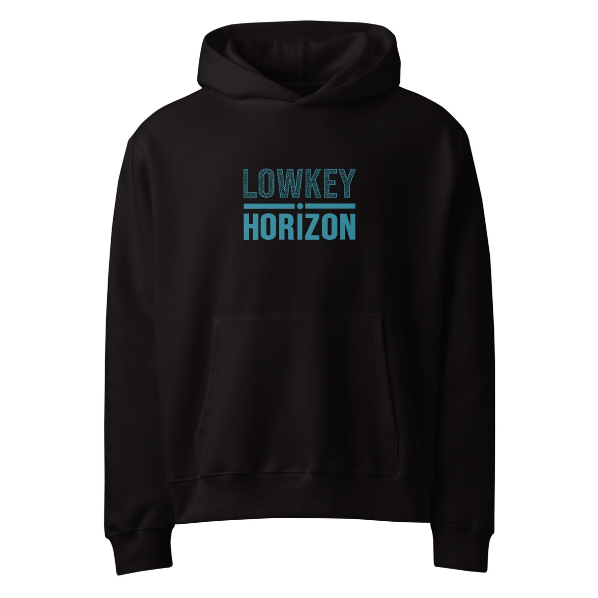 LOWKEY HORIZON OVERSIZED HOODIE Black Vorderseite